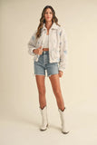 Floral Embroidered Fleece Teddy Jacket