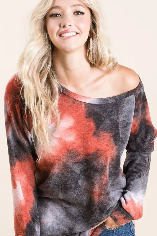 Tie Dye Sweater Knit Top