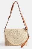 Woven Pattern Straw Crossbody Bag