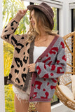 Chic Pattern Block Buttoned Sweater Cardigan