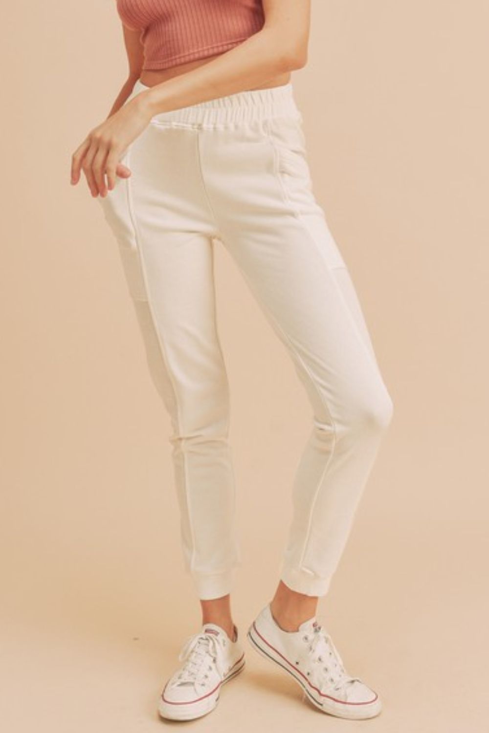 Elastic Waist Joggers with Pockets