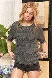  Lightweight Lurex Sweater Knit Top