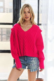 Ruffle Detail Adorable Sweater