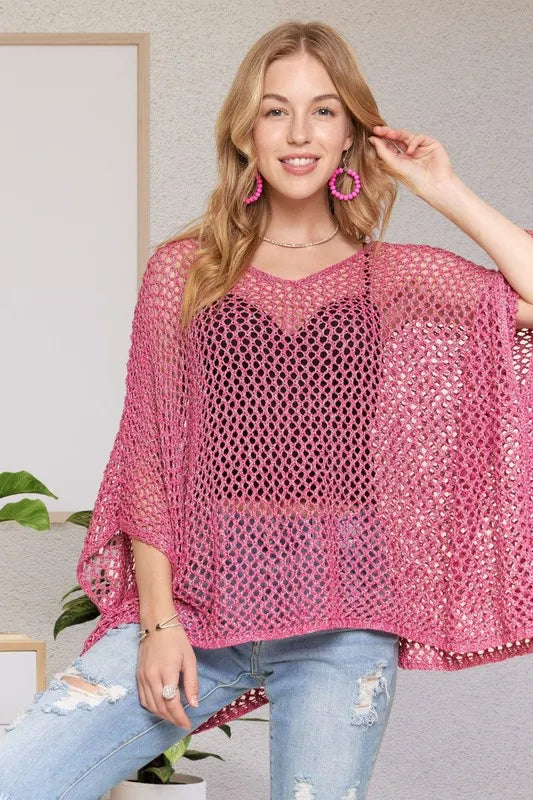 Fishnet Poncho Cover Up