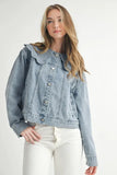 Scallop Peter Pan Collar Denim Jacket