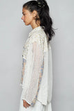 Patchwork Print Oversized Geometric Shirt