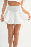 Puff Sleeve Button Down Top and Bubble Skirt Set