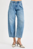 Vintage-Inspired High Waist Cropped Wide Leg Jeans