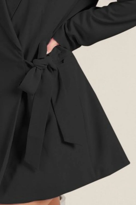 Wrap Tie Detailed Long Blazer