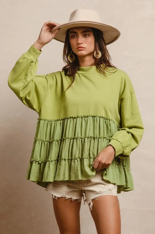 French Terry Woven Layered Camisole Top