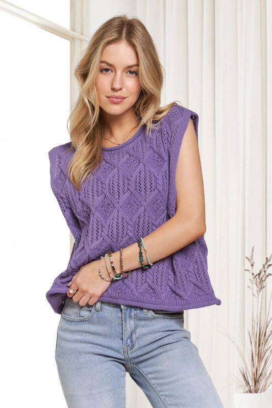 Lightweight Sweater Boxy Vest Top