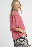 Dimensional Puff Sleeve Blouse