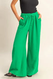 Elasticized Waist Wide Leg Pants