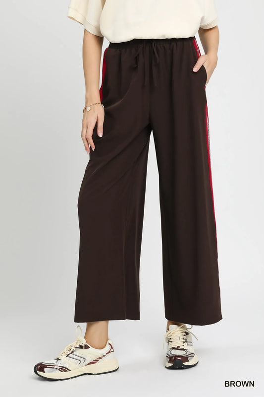 Wide Leg Pants with Bold Side Accent