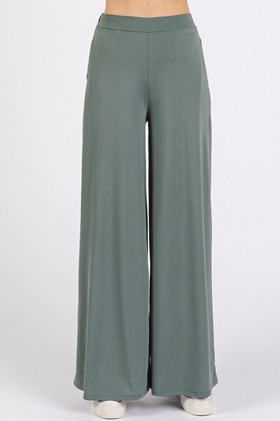 Mittoshop Yoga Air Stretch Elastic Waist Wide Leg Pants