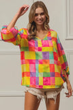 Multi Block Bubble Pop Ballon Top