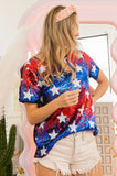 American Theme Star Pattern Sequin Top