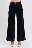 Full Size High Waist Reto Wide Leg W/ Cuff Plus Size