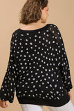Full Size Dalmatian Hand Stamped Round Neck Sweater Plus Size