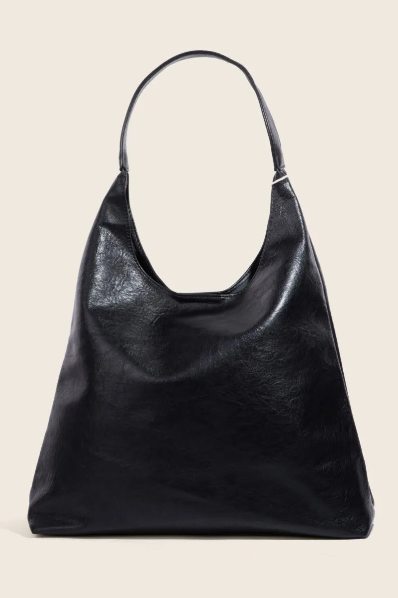 Elegant Slouchy Faux Leather Tote