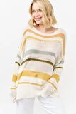 Abstract Striped Light Weight Loose Sweater