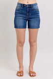 Full Size 2 Button Mid Length Dad Denim Shorts Plus Size
