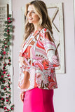 Full Size Shawl Floral Open Blazers Plus Size