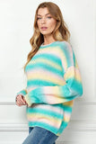 Ombre Drop Shoulder Knit Pullover Sweater
