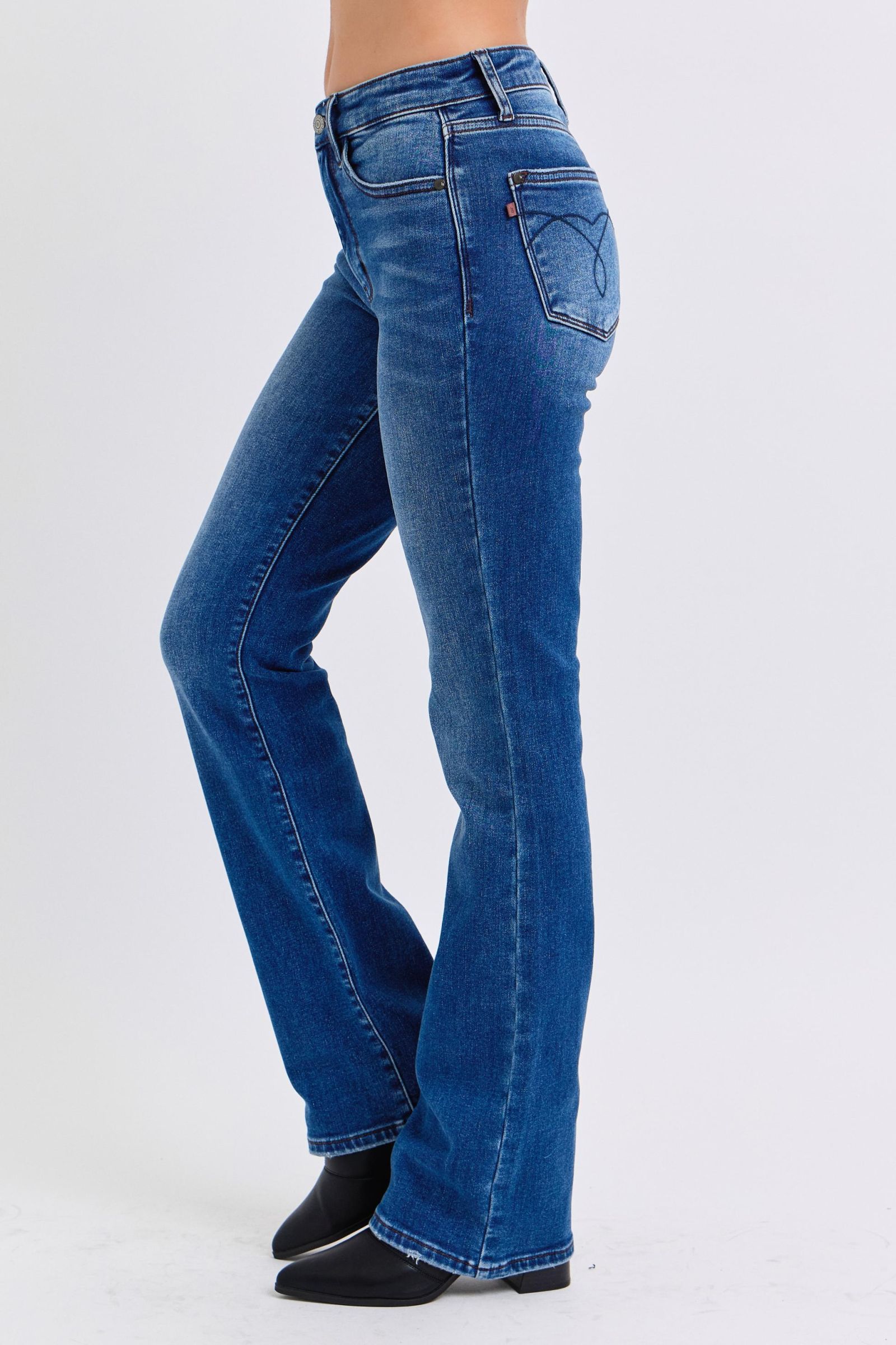 Full Size Run Mid-Rise Bootcut Jeans with Thermal Lining