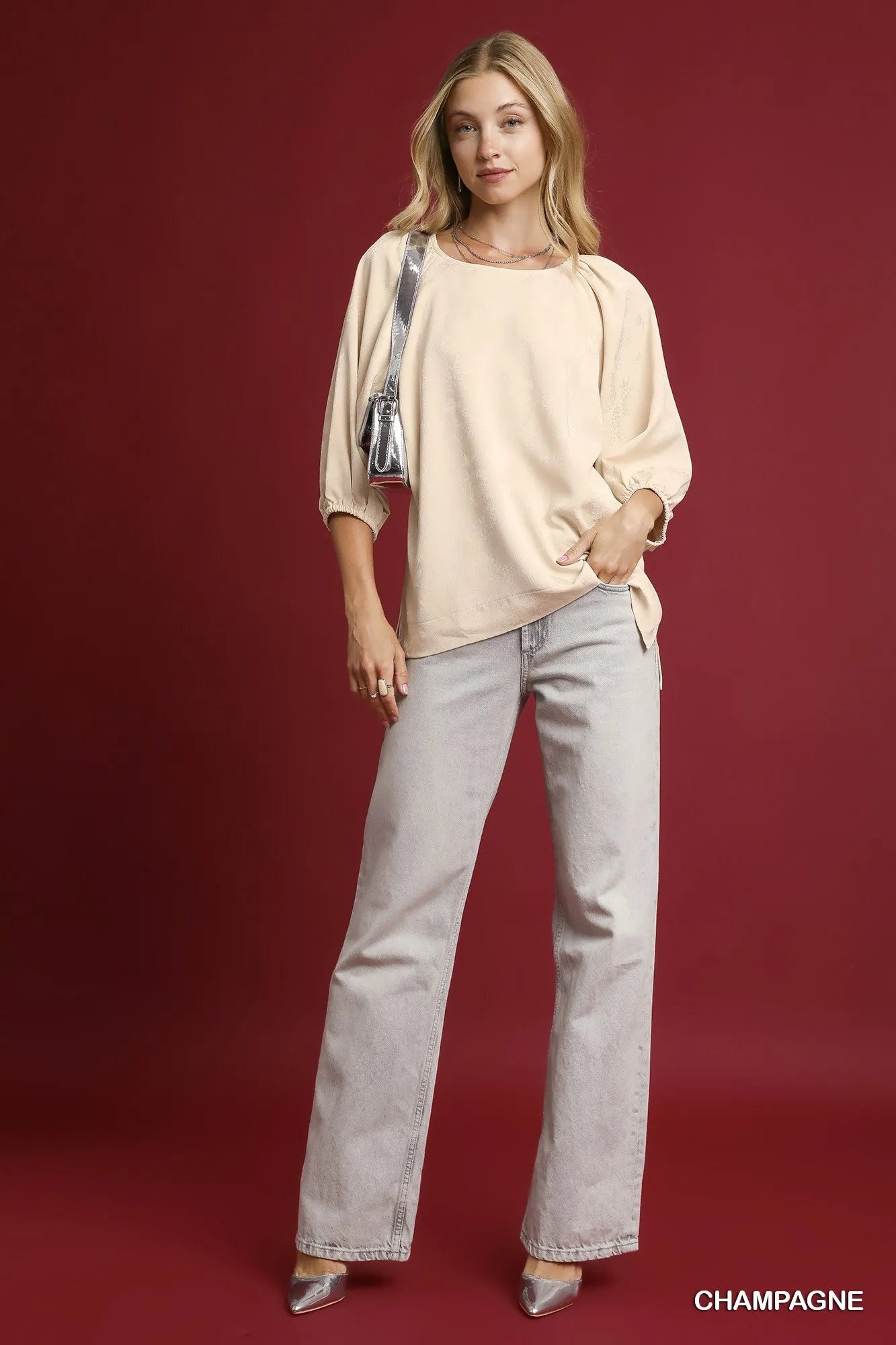 Puffy Sleeve Relaxed Fit Blouse