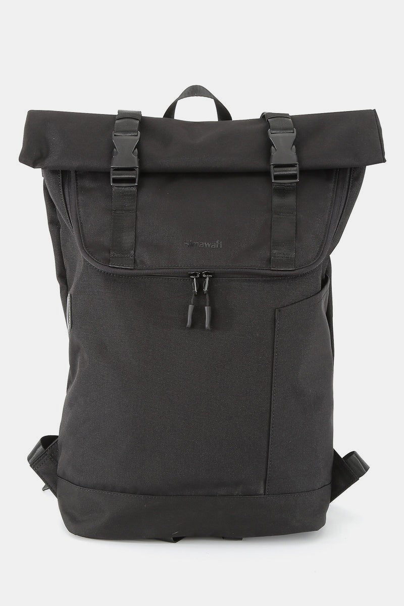 Contrast Waterproof Canvas Backpack Bag - Black