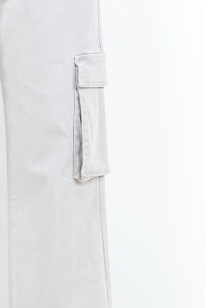 Full Size Drawstring Wide Leg Cargo Pants Plus Size