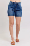 Full Size 2 Button Mid Length Dad Denim Shorts Plus Size