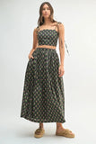 Floral Crop Top and Skirt Set