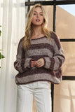 Horizontal Stripes Knit Textured Sweater