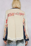 Crochet Sleeve Boho Patchwork Button Detail Top