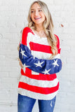 American Flag Long Sleeve Sweater