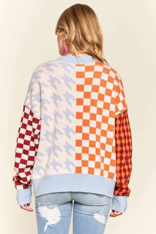 Checker and Houndstooth Sweater