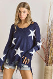 Distressed Star Sweater Top
