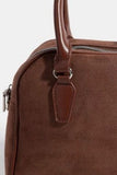 Faux Leather Handle Boxy Handbag