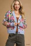 Floral Button-Up Knit Cardigan
