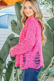Distressed And Textured Pullover Sweater