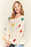 Multi Color Star Sweater Top