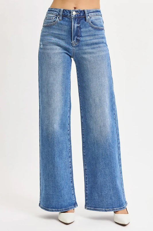 Full Size High Waist Wide Leg Denim
