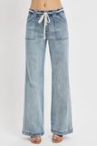 Full Size Straight Leg Jeans with Pockets Plus Size