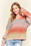 Multi Color Ombre Sweater Top