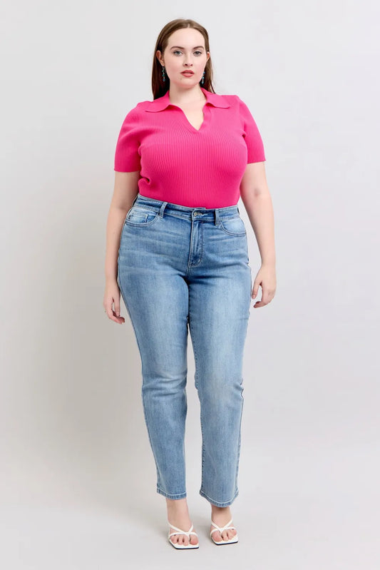 Plus Size High Waist Dad Jeans