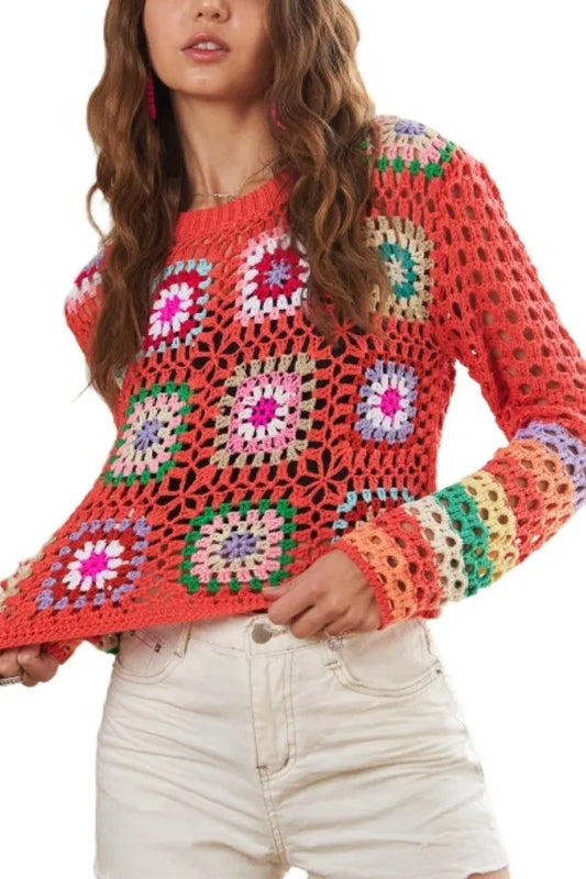 Lightweight Multi Color Crochet Top
