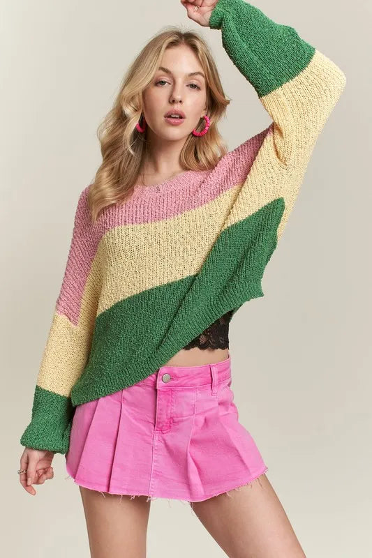 Color Block Comfy Sweater