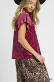 Lux Velvet Pleated Blouse